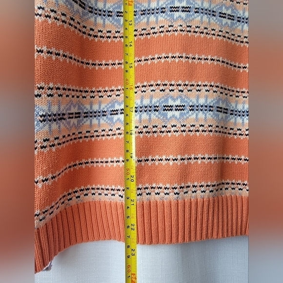 VINTAGE NORTHERN REFLECTIONS Coral  Knit Coastal Grandma Fisherman Half Zip - Picture 8 of 12